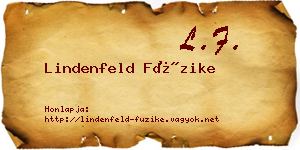 Lindenfeld Füzike névjegykártya